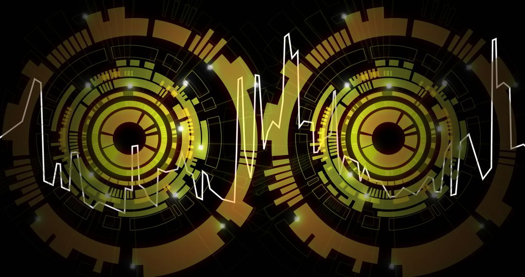 Futuristic Digital Interface with Data Pulse Elements