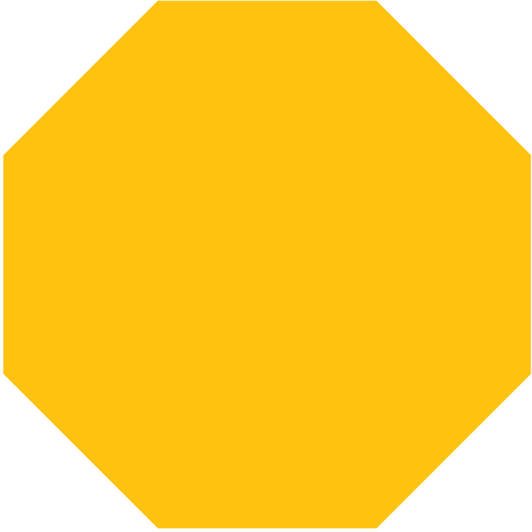 Yellow Octagon on Transparent Background Digital Illustration