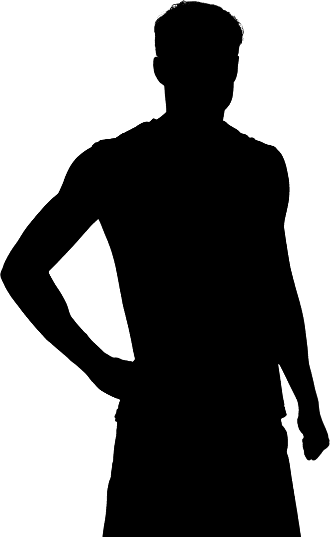 Transparent Silhouette of Man Standing with Hand on Hip