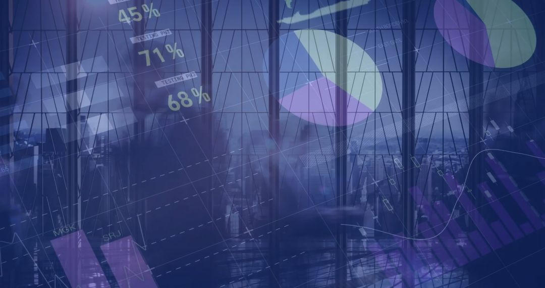 Abstract Financial Data And Cityscape Business Concept Papercut