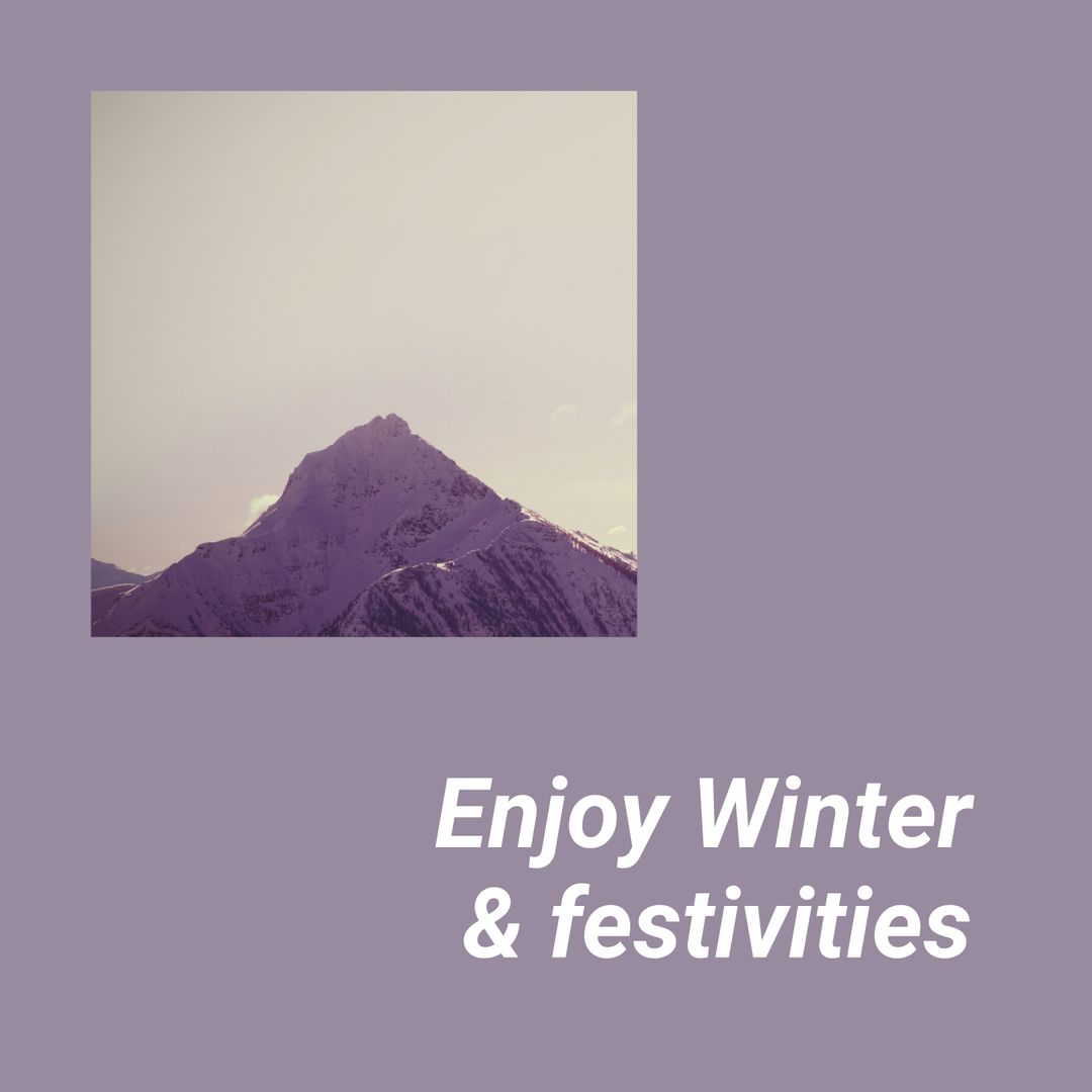 Mountain Peak Celebrating Winter and Festivities