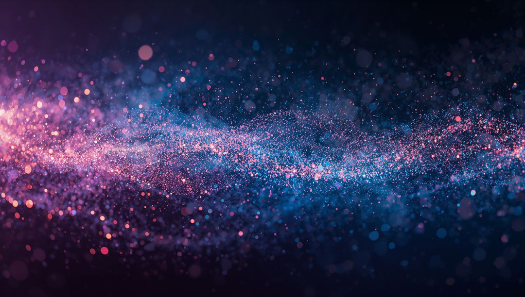 Vibrant Bokeh Light Wave with Glittering Particles