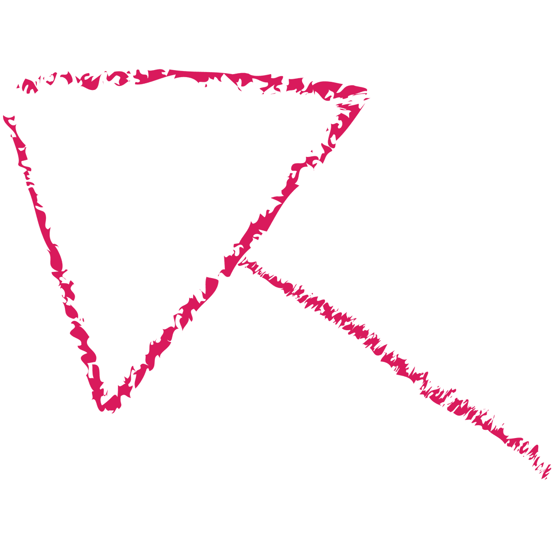 Transparent Pink Arrow Sketch on Clear Background