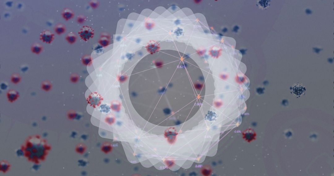 Abstract Molecular Structure Circles in Viral Background