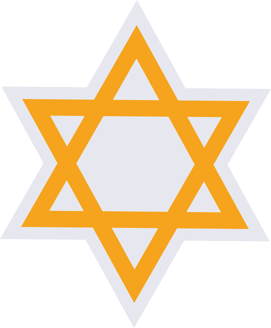 Transparent Six-Pointed Star Icon Golden Design