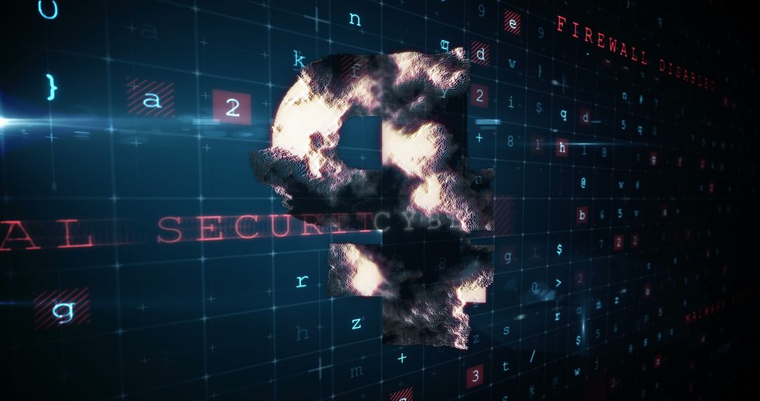 Digital Currency Data Security Interface with Ruble Symbol