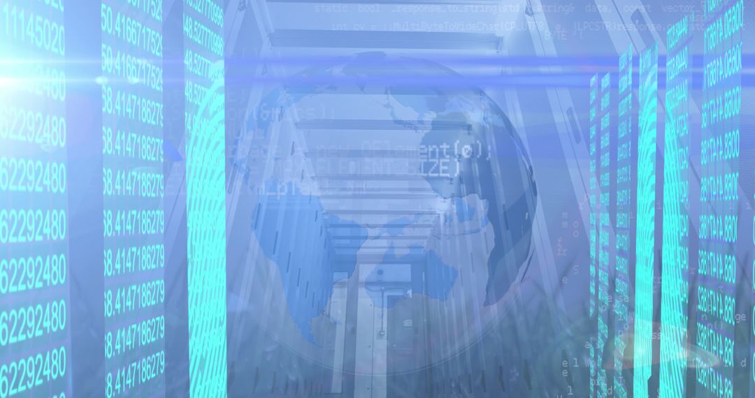 Digital Global Network Over Data Center Servers