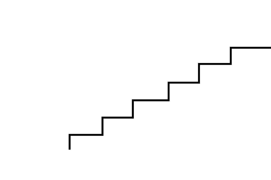 Abstract Black Staircase Pattern on Transparent Background