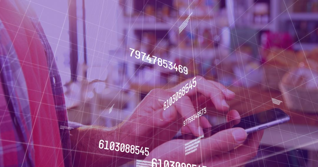 Man Using Smartphone for Global Digital Connectivity