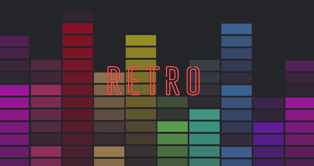 Retro Graphic Design with Colorful Column Bars