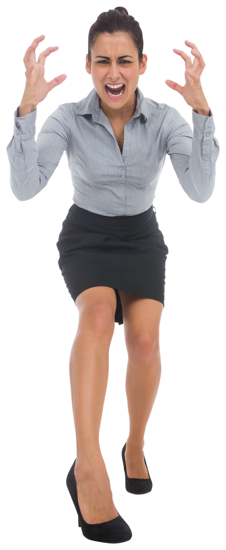 Angry Caucasian Businesswoman Shouting on Transparent Background - Download Free Stock Images Pikwizard.com