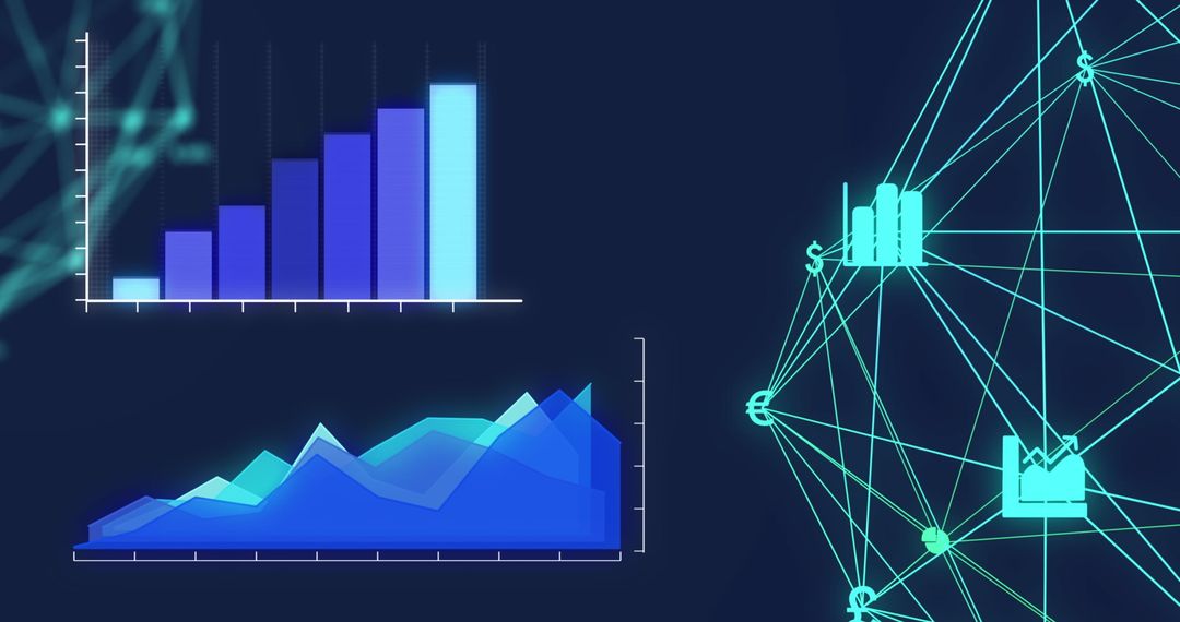 Data Analysis Background with Bar and Line Graphs