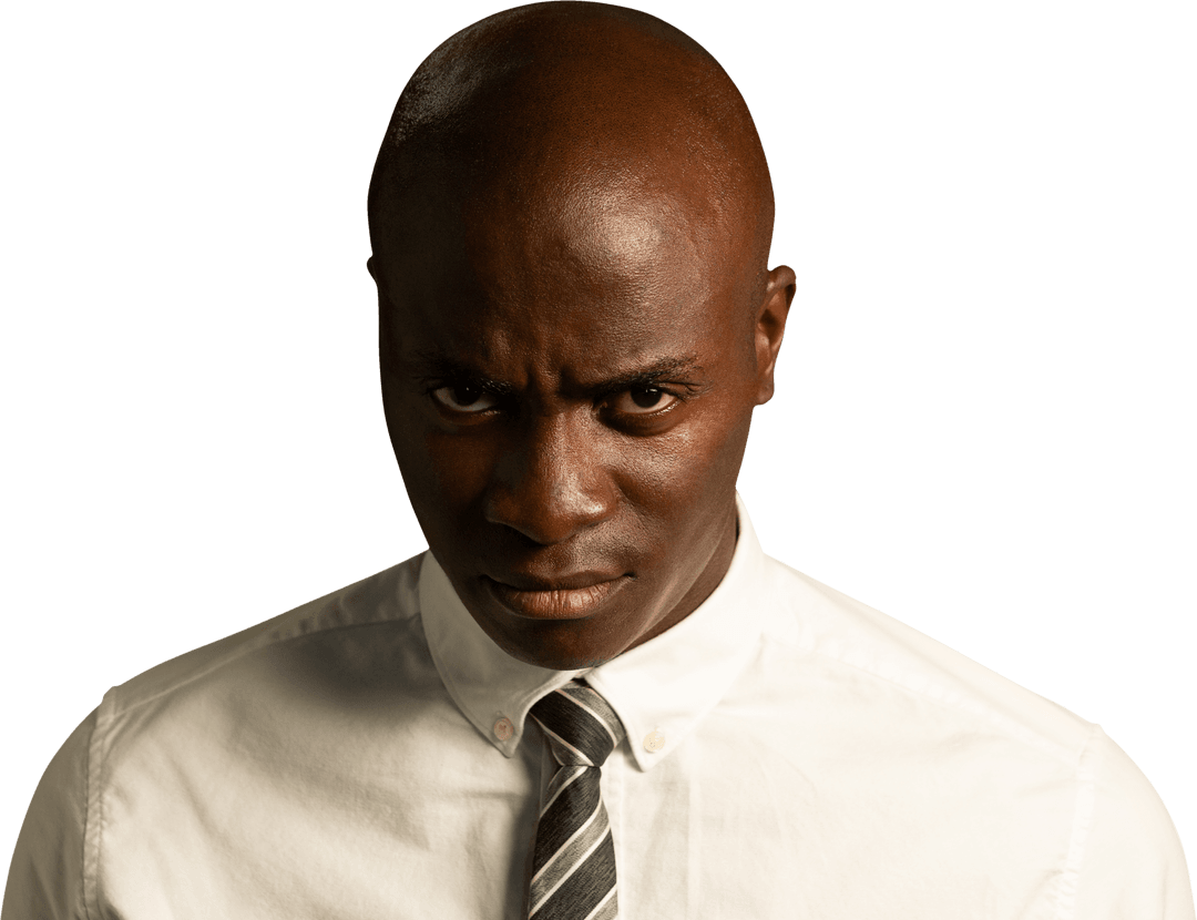 Confident African American Businessman on Transparent Background