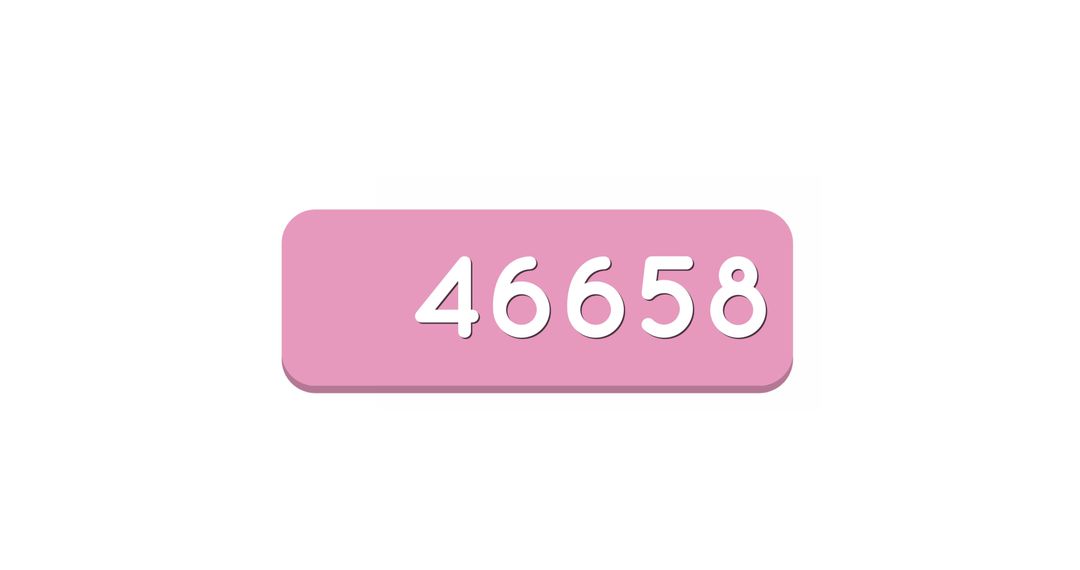 Digital Number Display in Pink Box on White Background