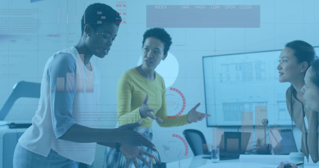 Diverse Business Team Analyzing Data in Innovative Office