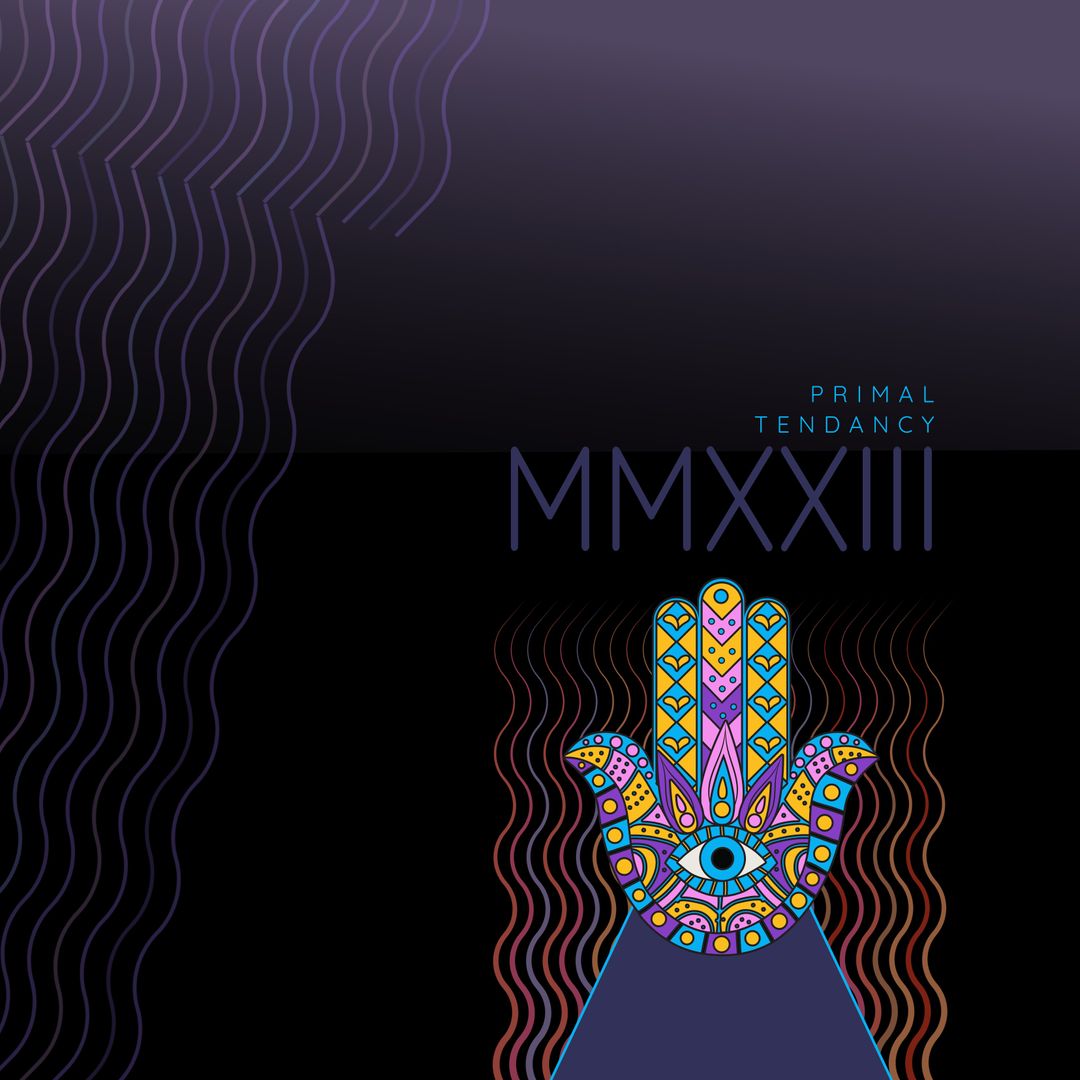 Colorful Geometric Hand Design with MMXXIII Theme