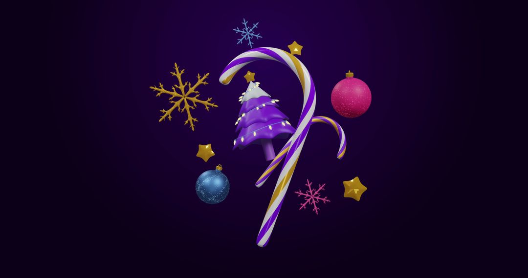 Vibrant Christmas Decorations with Spinning Tree and Ornaments