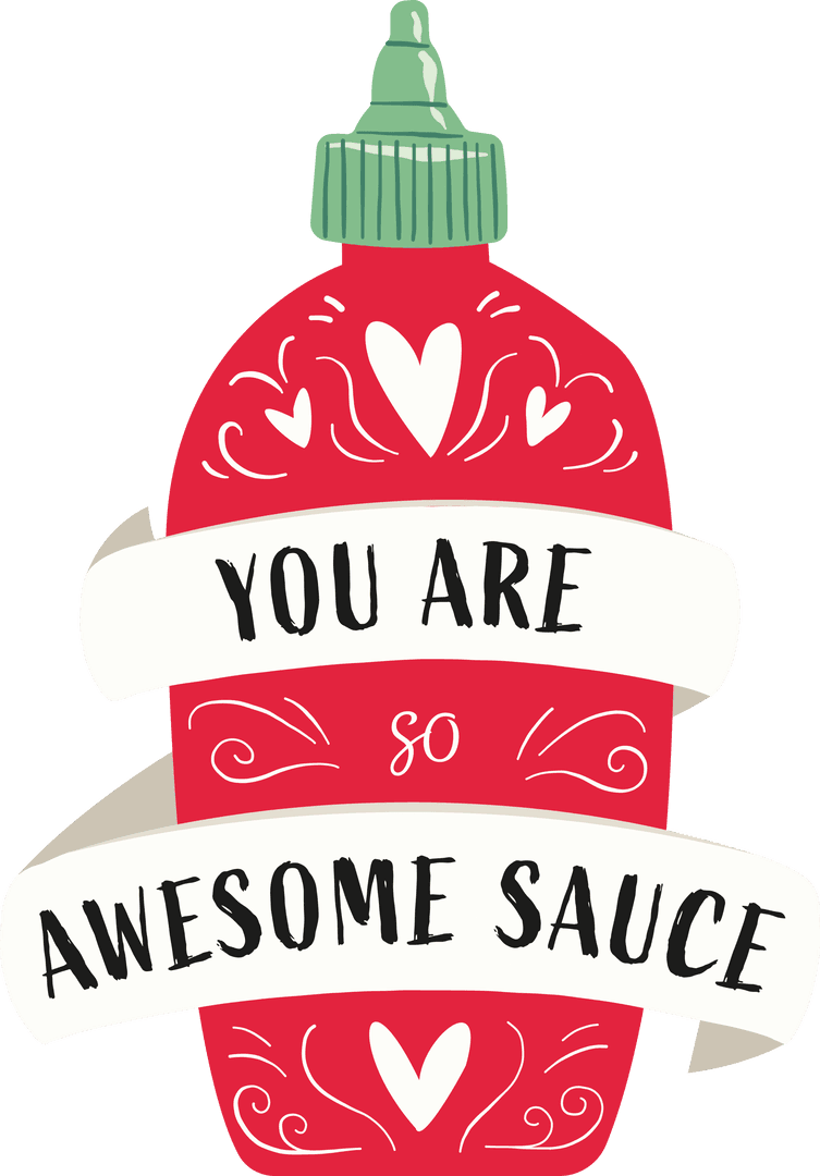 Red Bottle with Inspirational Text on Transparent Background