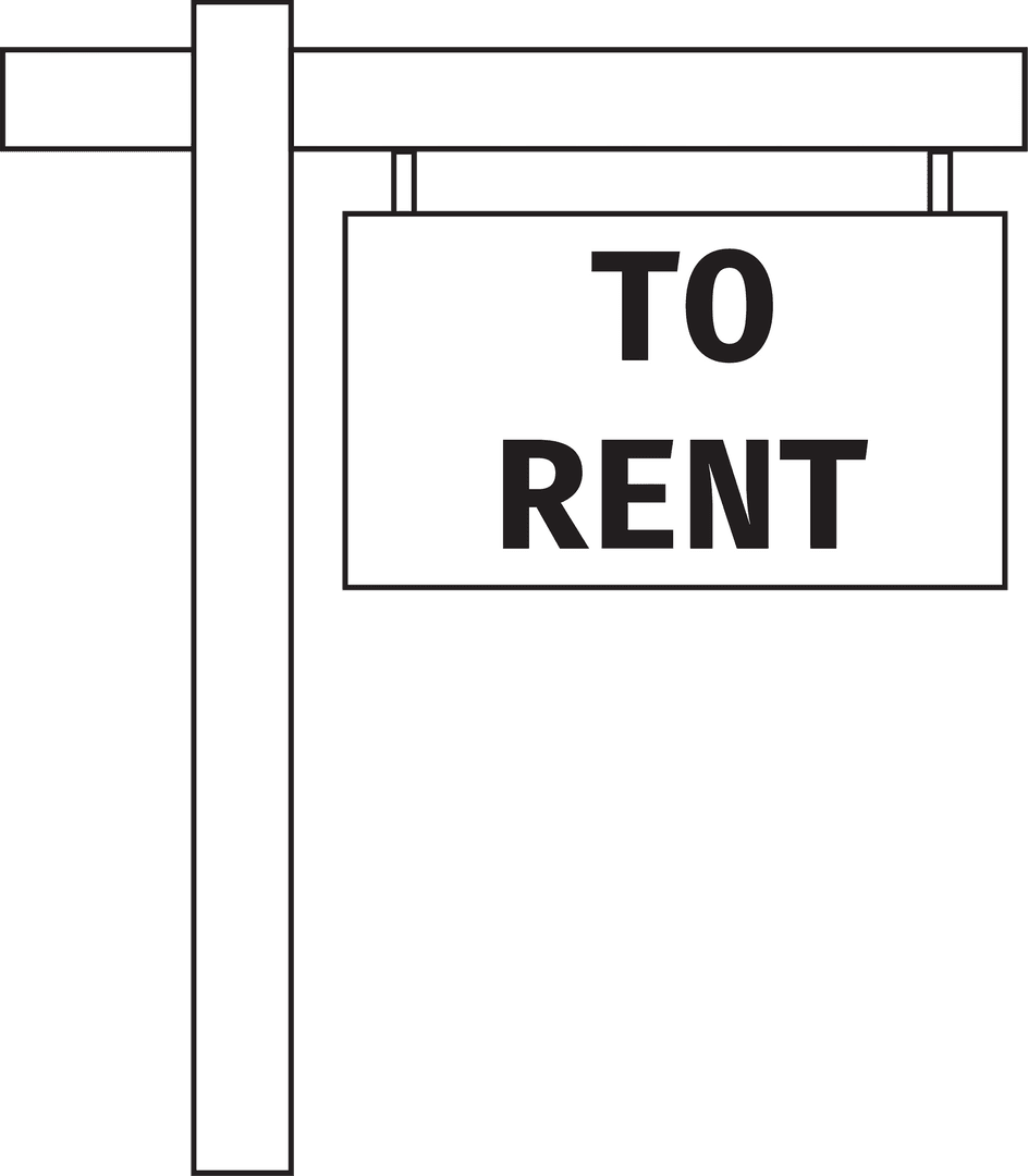 Simple To Rent Sign Illustration on Transparent Background