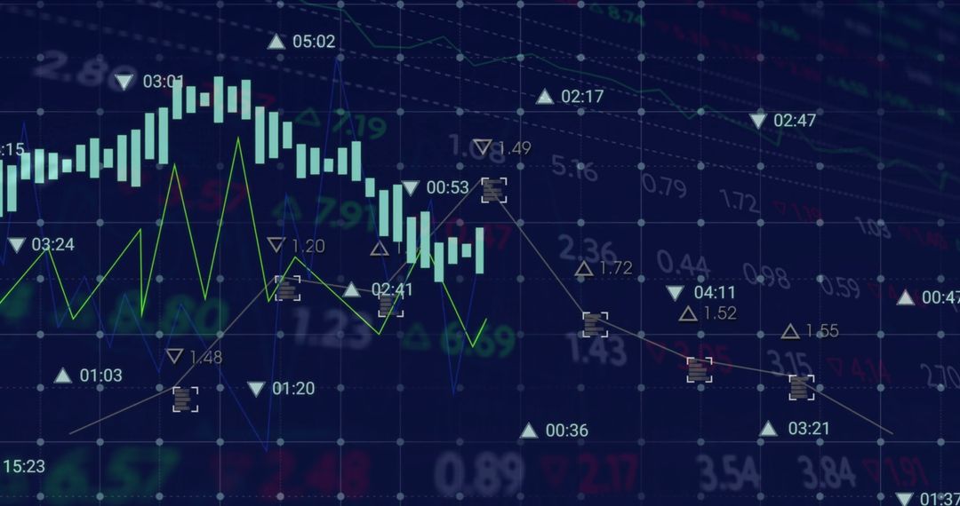 Innovative Digital Finance Data Display on Dark Interface