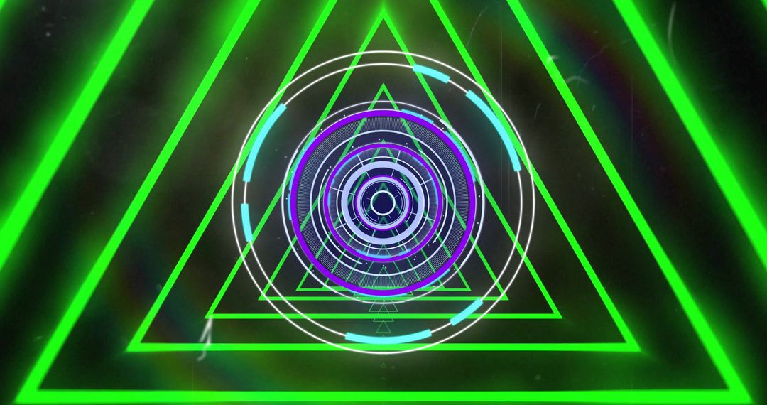 Futuristic Neon Triangles with Digital Geometry