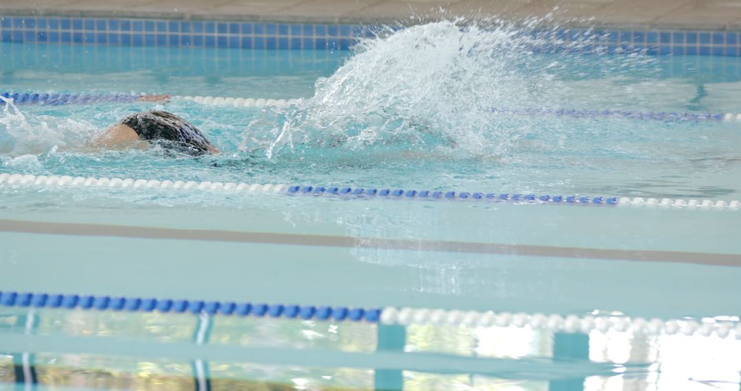 Athlete Freestyle Swimming Race Creating Splash