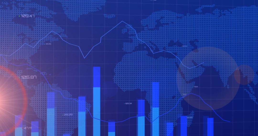 Global Financial Data Processing on Abstract World Map