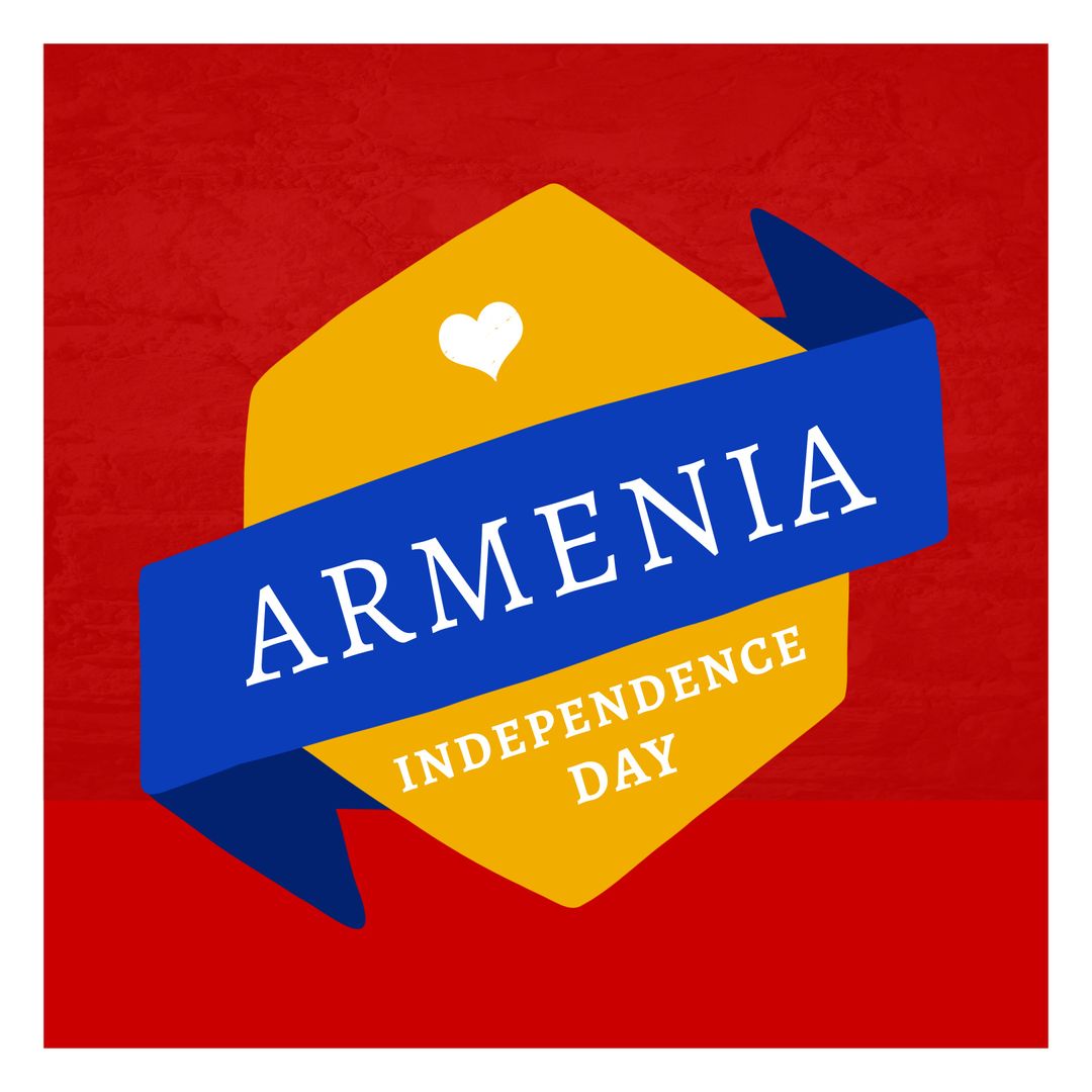 Armenia Independence Day Celebration Graphic with Heart
