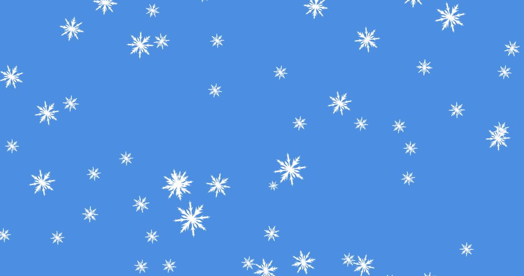 Falling Snowflakes on Blue Sky Background