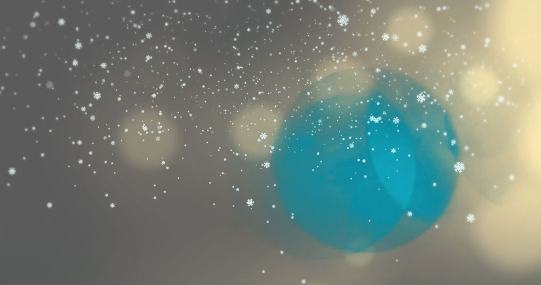 Magical Snowfall and Light Bokeh Globe Blend