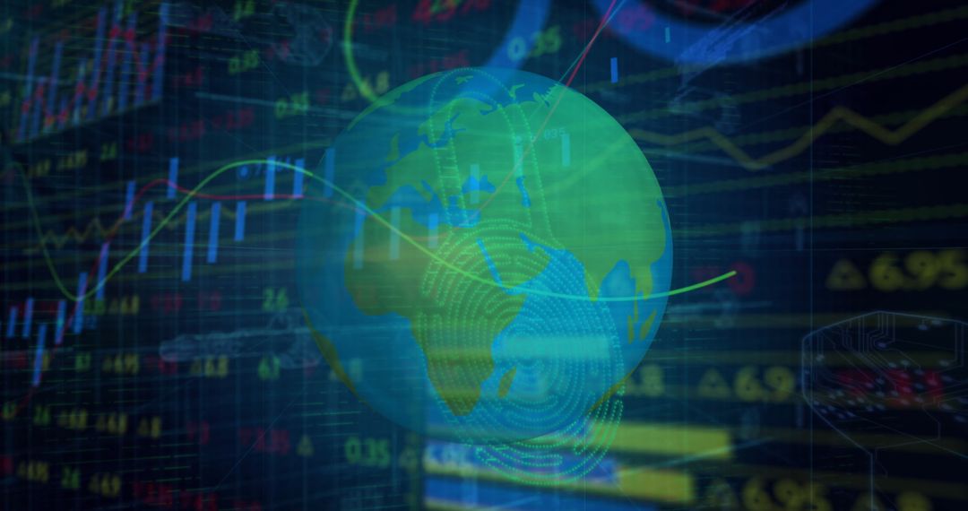 Futuristic Global Financial Market Dashboard with Data Visualization