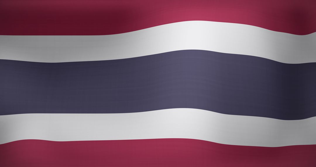 Dynamic Flag of Thailand Waving in Wind