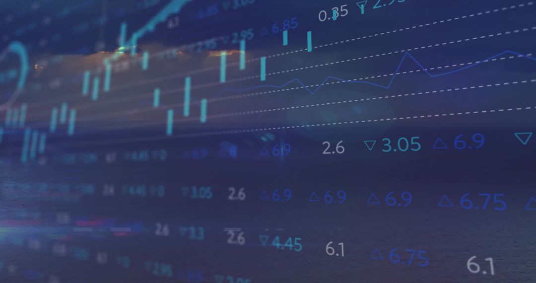 Financial Data Visualization Merged with Tranquil Seascape