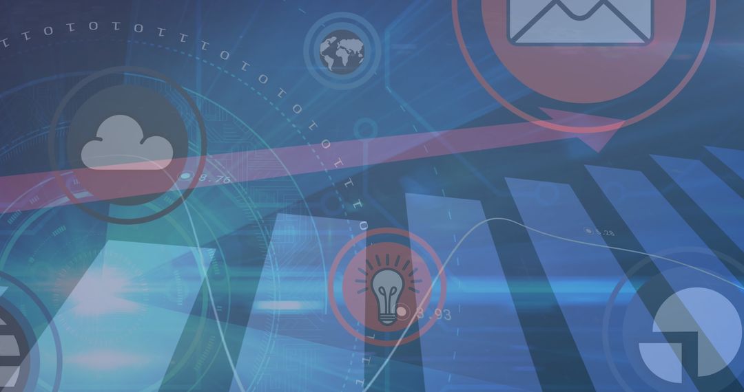 Futuristic Digital Graphics with Technology and Business Infographics