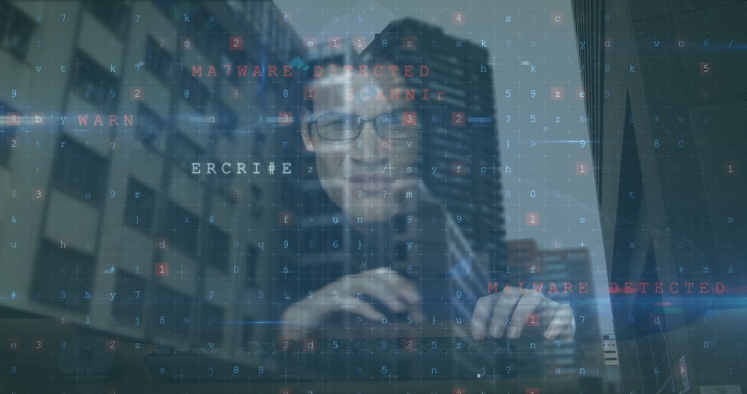 Cybersecurity Threat with Hacker in Digital Interface