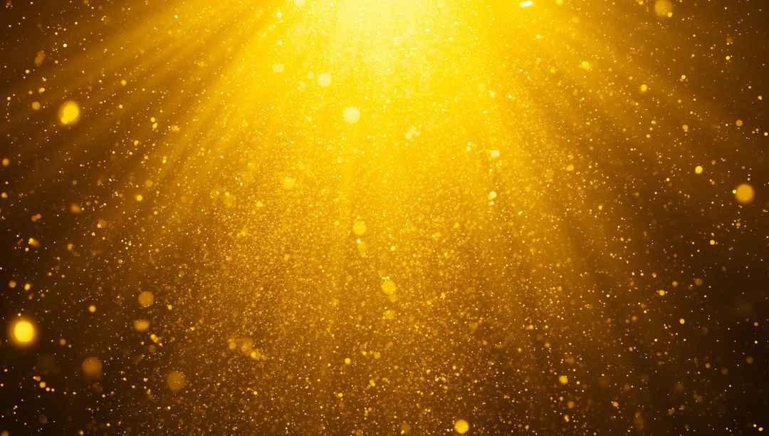 Golden Particles and Rays with Ethereal Glow
