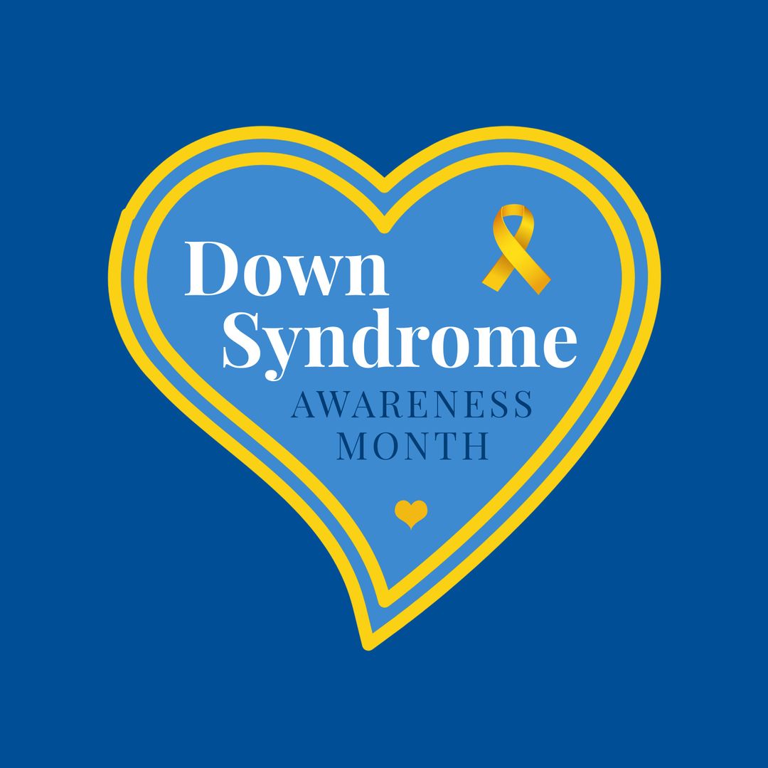 Down Syndrome Awareness Month Heart Ribbon Symbol