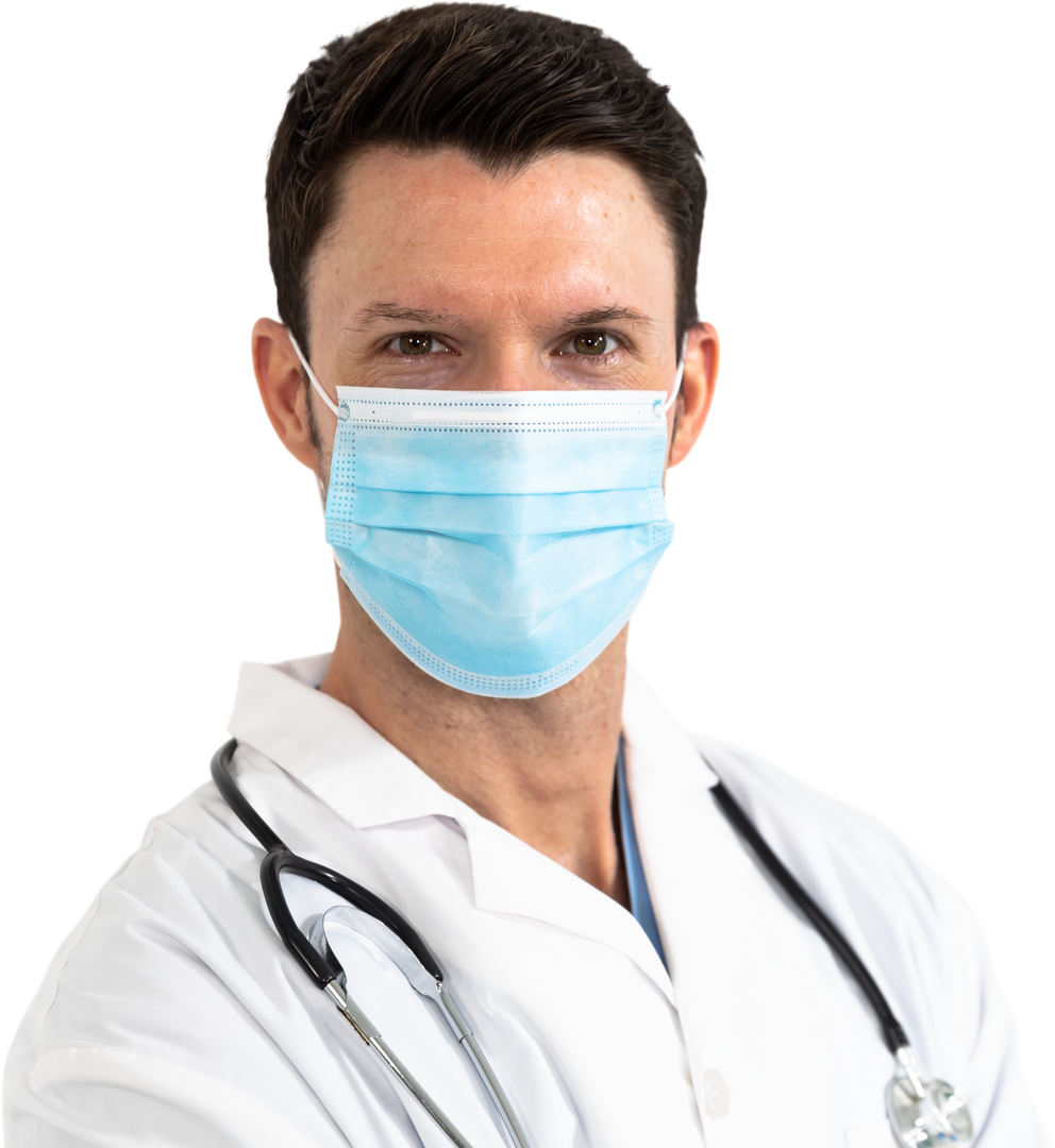 Transparent Doctor Wearing Protective Mask Stethoscope Looking Camera - Download Free Stock Images Pikwizard.com