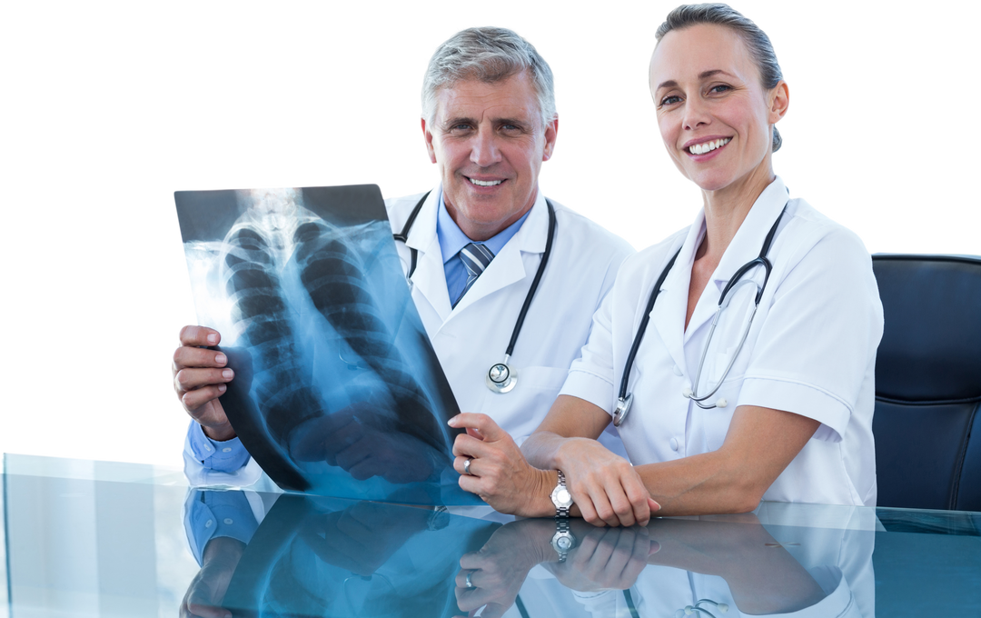 Transparent Portrait of Doctors Discussing Chest X-Ray at Desk - Download Free Stock Images Pikwizard.com