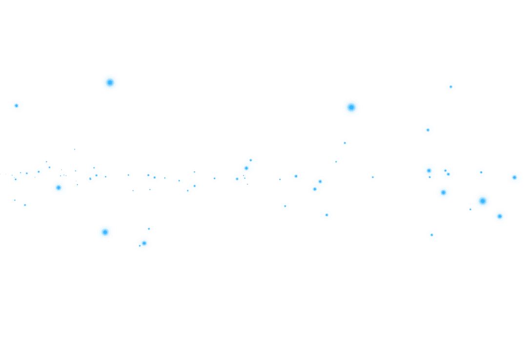 Blue abstract points on transparent background for modern art and design