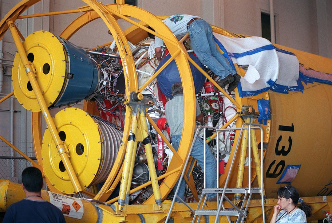 Technicians Assembling Centaur Upper Stage at Cape Canaveral - Free Images, Stock Photos and Pictures on Pikwizard.com