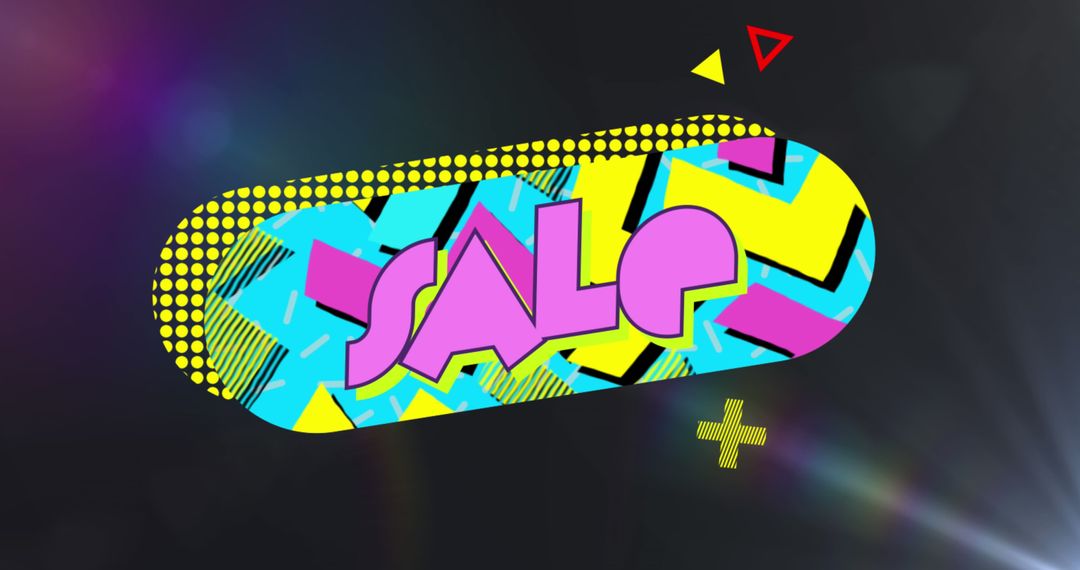 Colorful Sale Banner with Abstract Patterns and Shapes