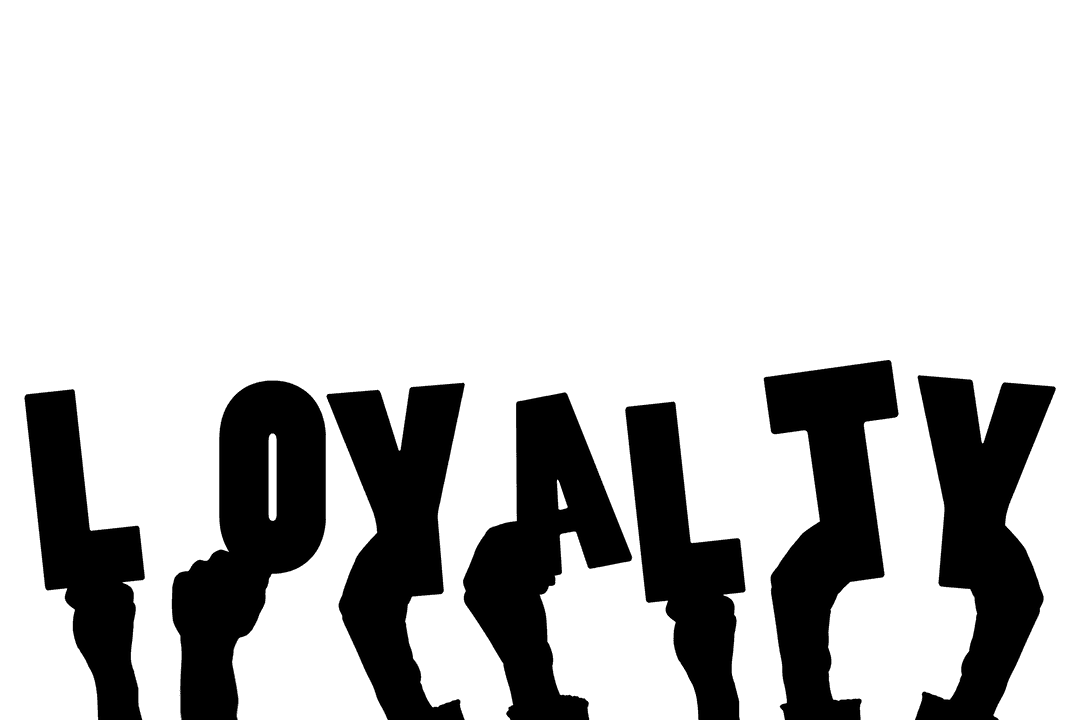 Digital Illustration: Hands Holding Loyalty Text on Transparent Background