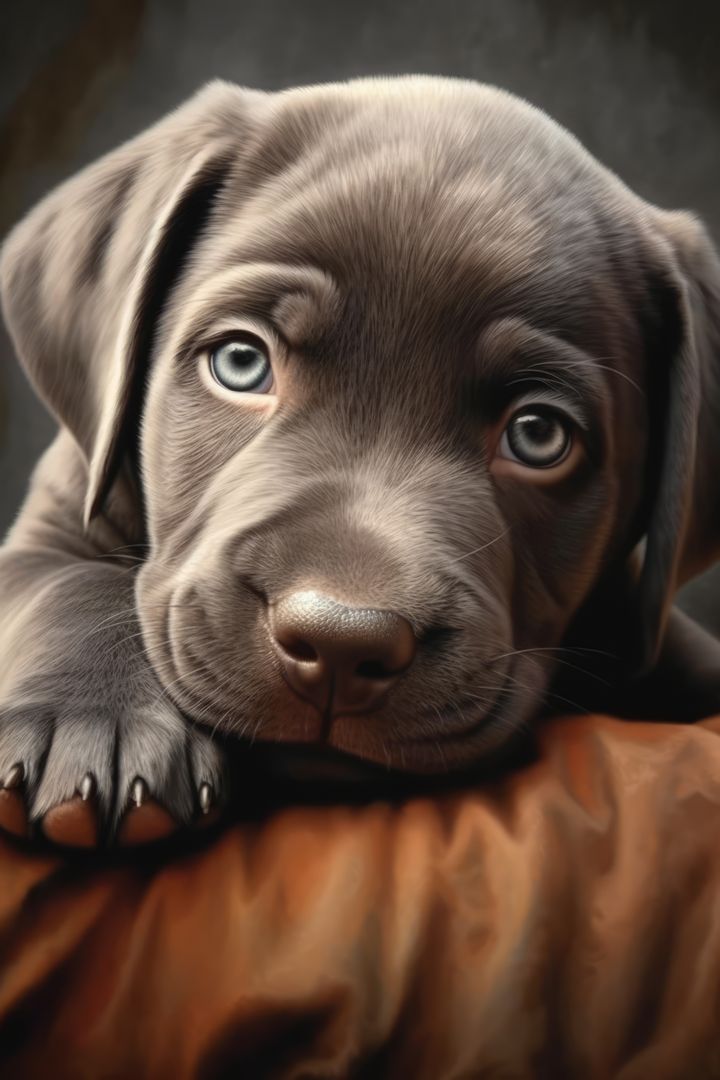 AI-generated image of a cute brown puppy with blue eyes. - Free Images, Stock Photos and Pictures on Pikwizard.com
