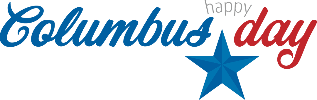 Happy Columbus Day Greeting With American Colors and Star