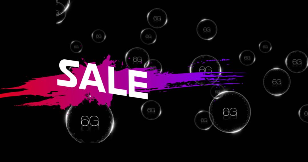 Digital Sale Announcement with 6G Concept and Colorful Graphics