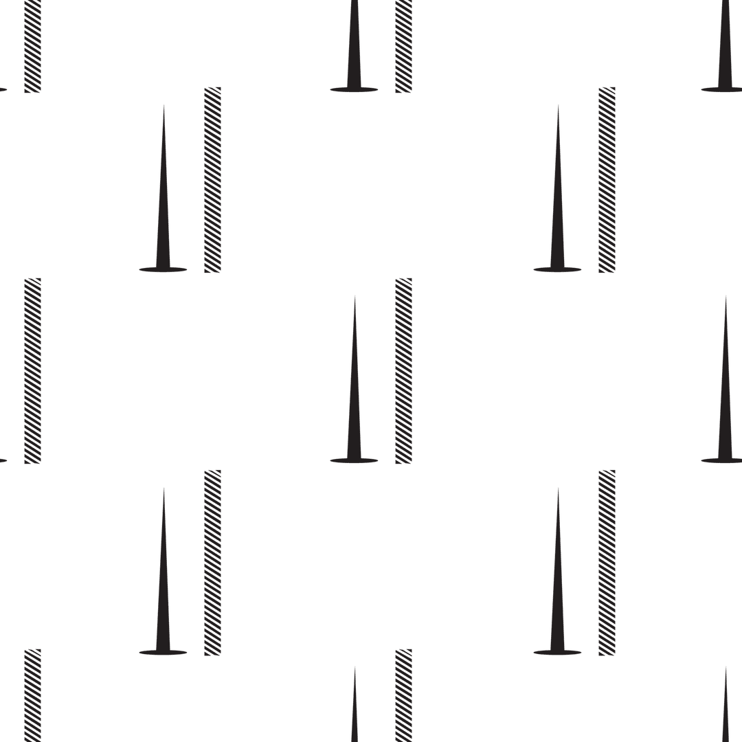Abstract black shapes pattern on transparent background