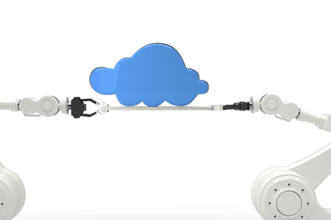 Robotic Arms Collaborating on Digital Cloud Design Transparent