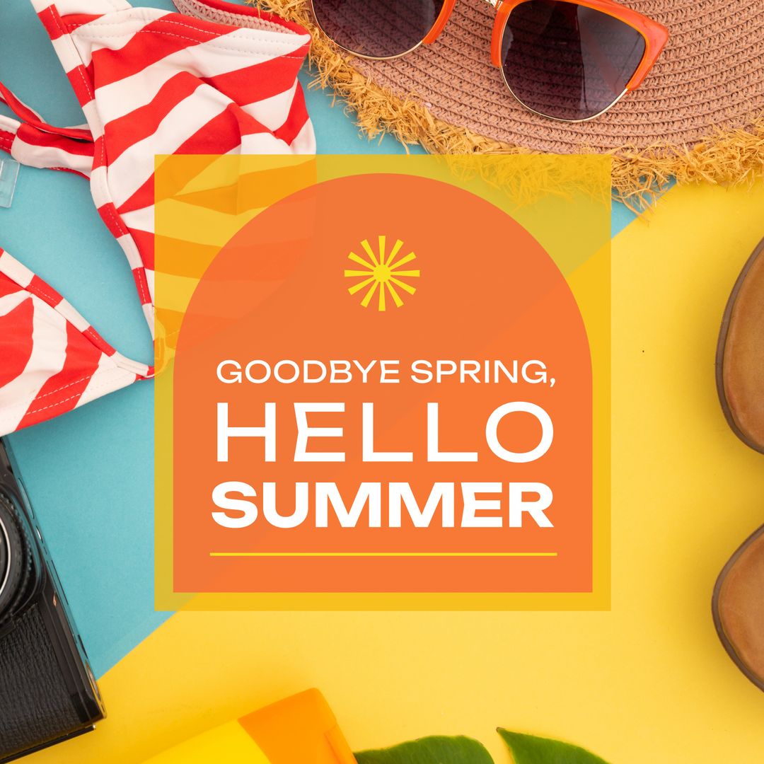 Summer Vacation Beach Essentials with Sunglasses and Bikini