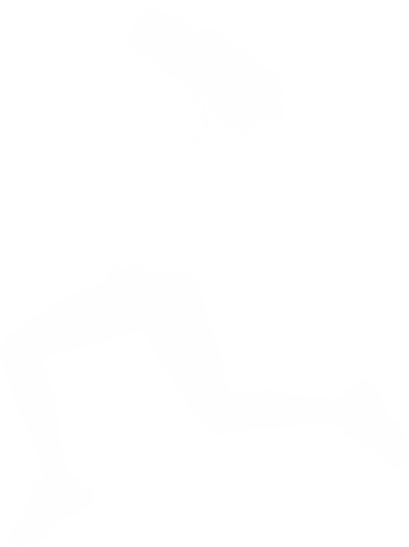 Sportswoman Running with Headphones on Transparent Background